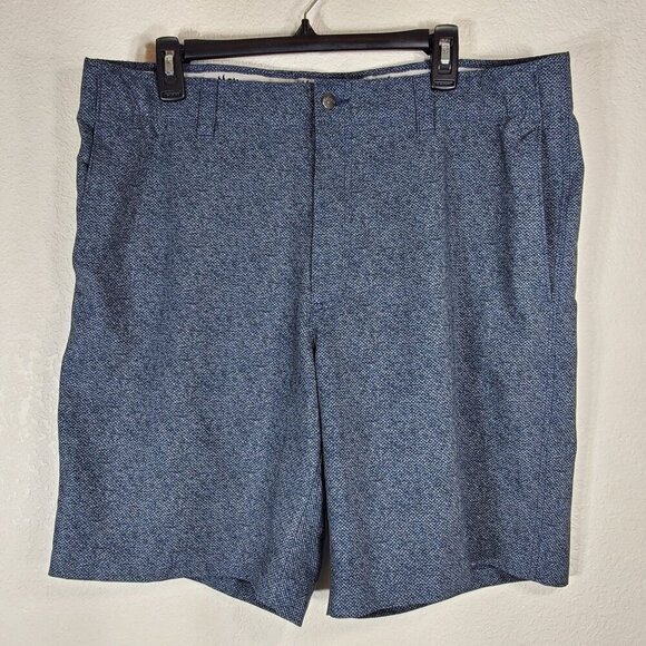 Callaway Mens Size 38 Blue Gray Textured Golf Shorts Flat Front Polyester Blend - Picture 7 of 7